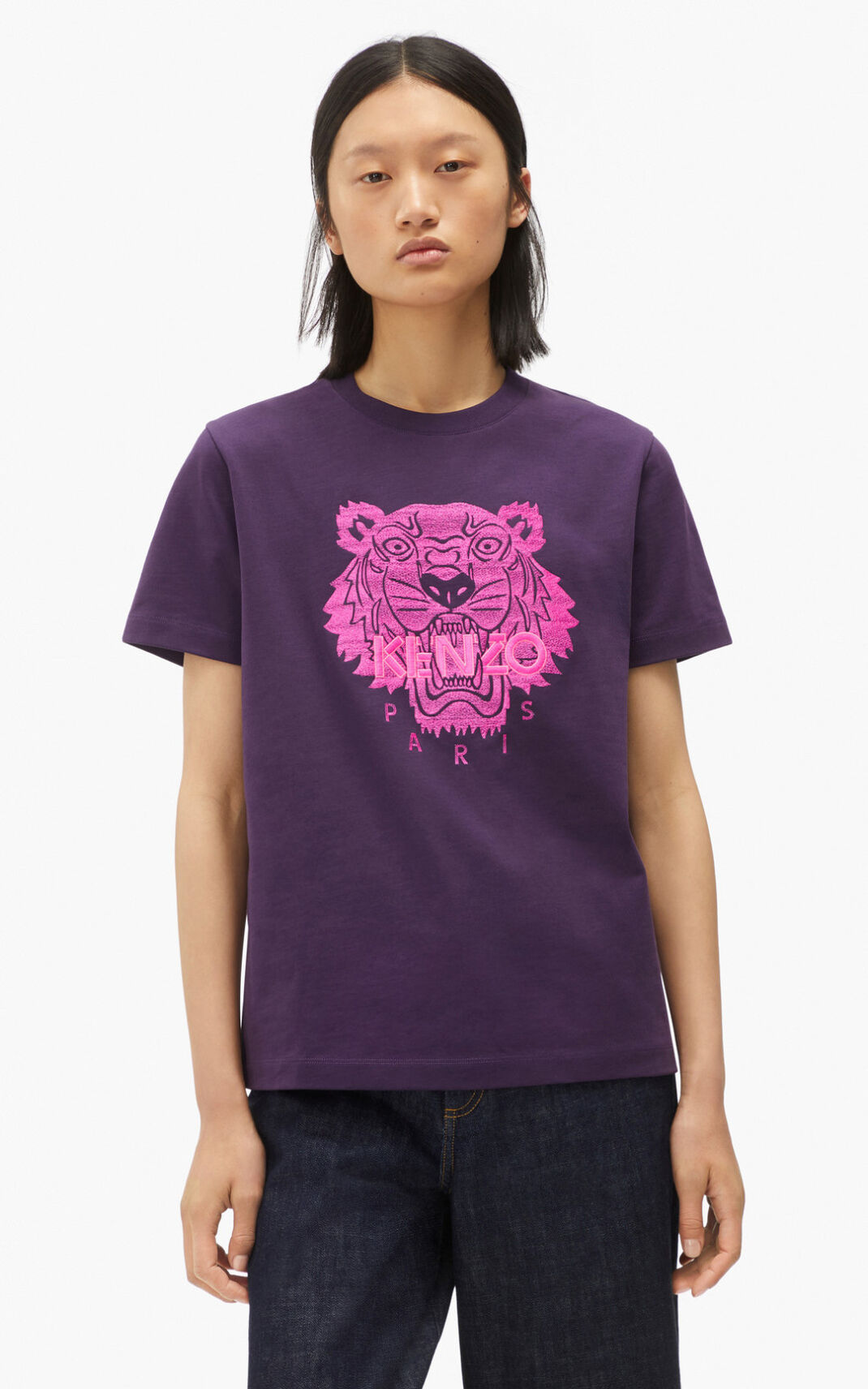 Kenzo Loose 虎 Tシャツ レディース 紫 - BDRKXH068